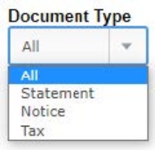 e-statement filtering by file type example